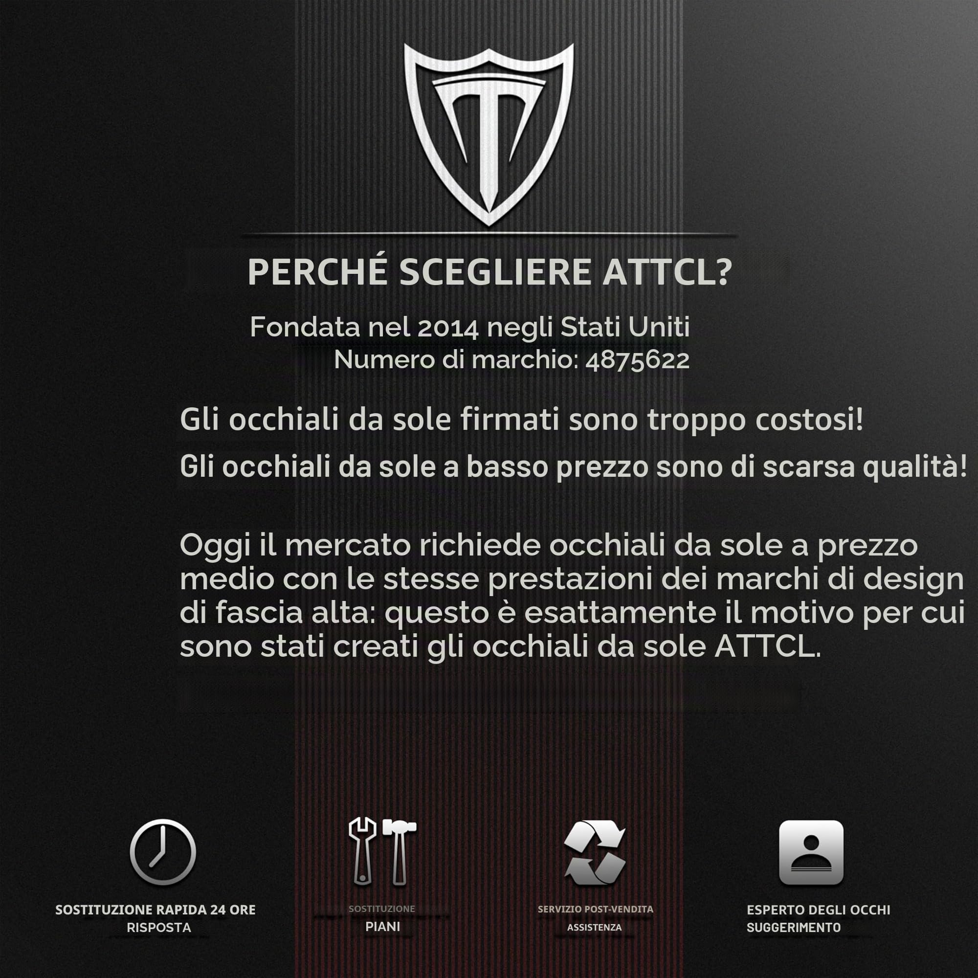 ATTCL - Occhiali da sole polarizzati sportivi unisex, adatti per ciclismo, guida e pesca, occhiali da sole con protezione UV, m