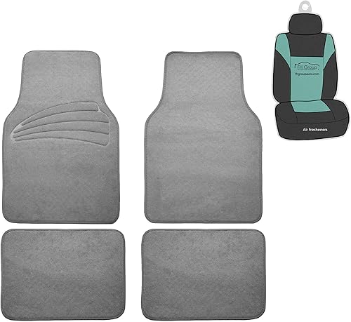 Miniatura 2 de FH Group Juego completo de alfombrillas para automóvil, juego completo de alfombras grises de primera calidad, diseño de fundas de asiento de