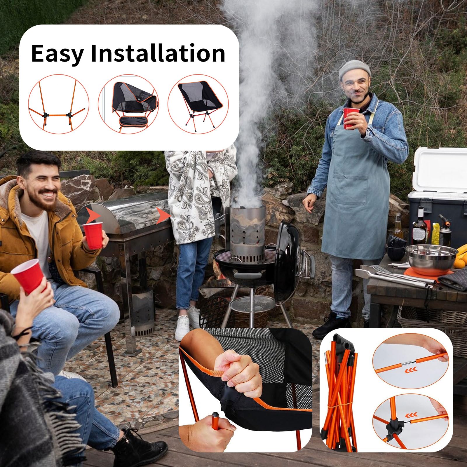 Aluminiumrahmen Campingstuhl Ultraleicht Faltbar Bis 140 Kg Tragbarer Klappstuhl Für Picknick Angeln Outdoor Beach