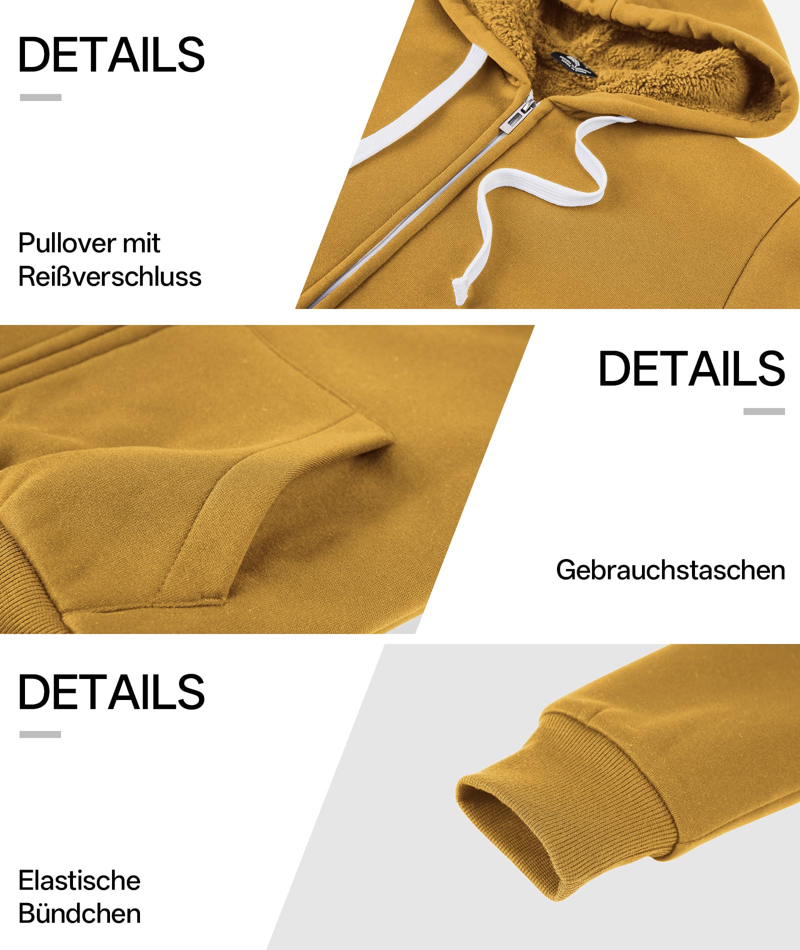 GEEK LIGHTING Felpa Donna con Cappuccio Foderata in Pile Calda Giacca Invernale con Zip Felpa Pile Donna Teddy Hoodie con Cerniera Sweatshirt Inverno Autunno S-2XL