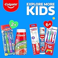 Vista 8 de Colgate pasta de dientes anticavidades para niños con flúor para edades de 2+, sabor a explosión de sandía - 4.6 onzas (4 unidades)