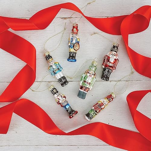 Miniatura 4 de Lillian Vernon - Adornos de cristal de cascanueces para Navidad, juego de 6, 6 diseños, soplados a mano, decoraciones mini para el árbol, decoración