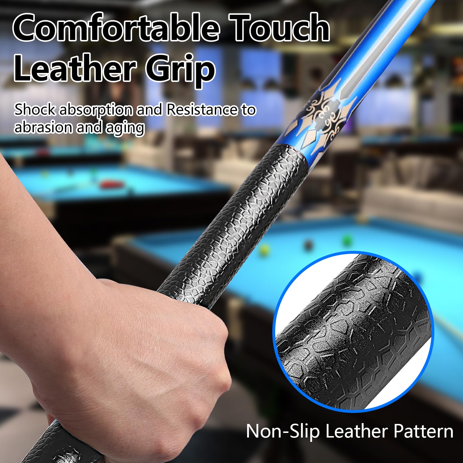 Billard Queue 18 19 20 21 oz, 58" Pool Queue Sticks 13mm Spitzen für Professionelle Billardspieler, 1/2 Queue Sticks für Billard Tisch Sport für Bar Haus Pool Tisch Sport 8/9 Ball
