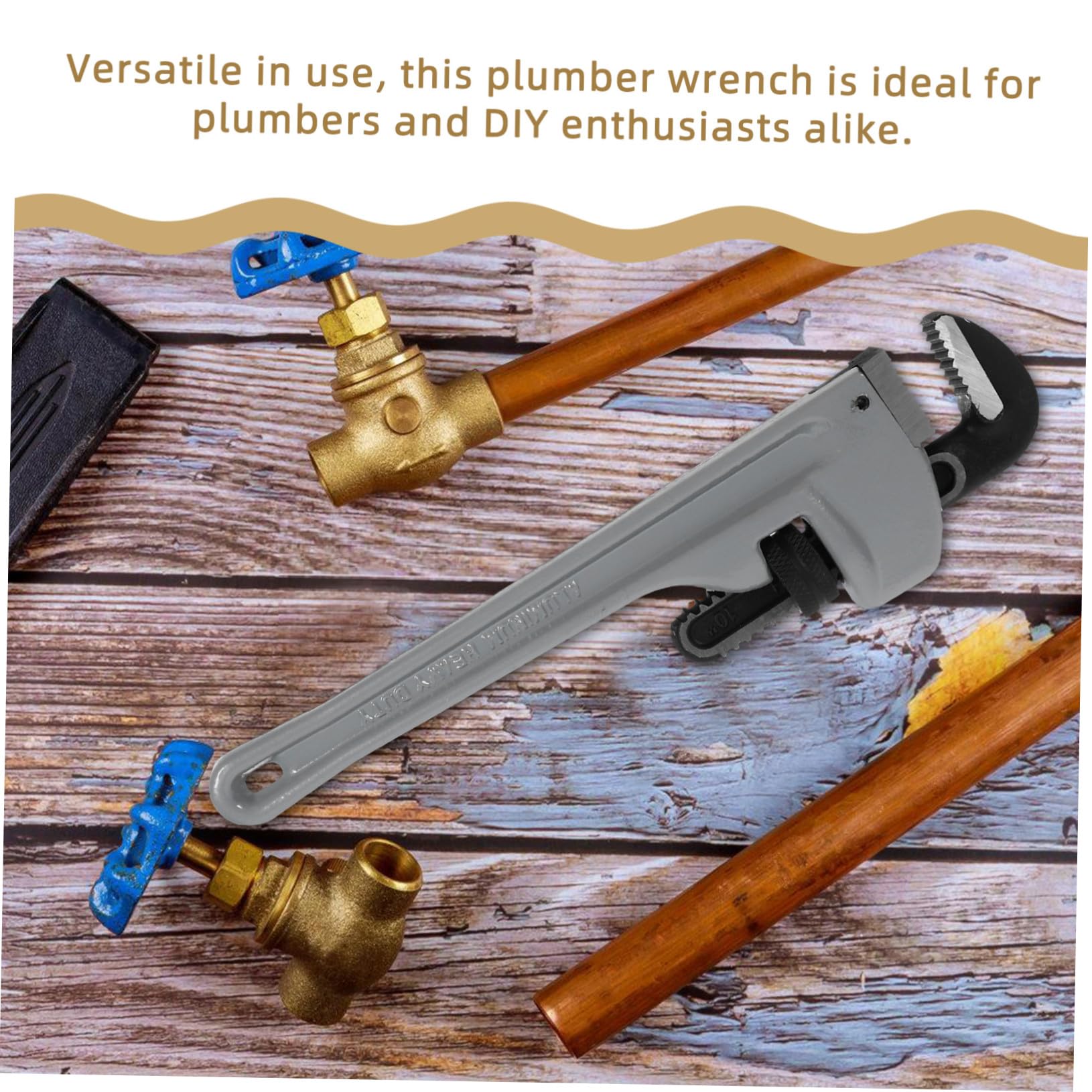 Llave Ajustable para Fontanería Herramienta Pesada de Aluminio y Acero -vanadio Llave de Tubería Antideslizante para Baño y Plomería