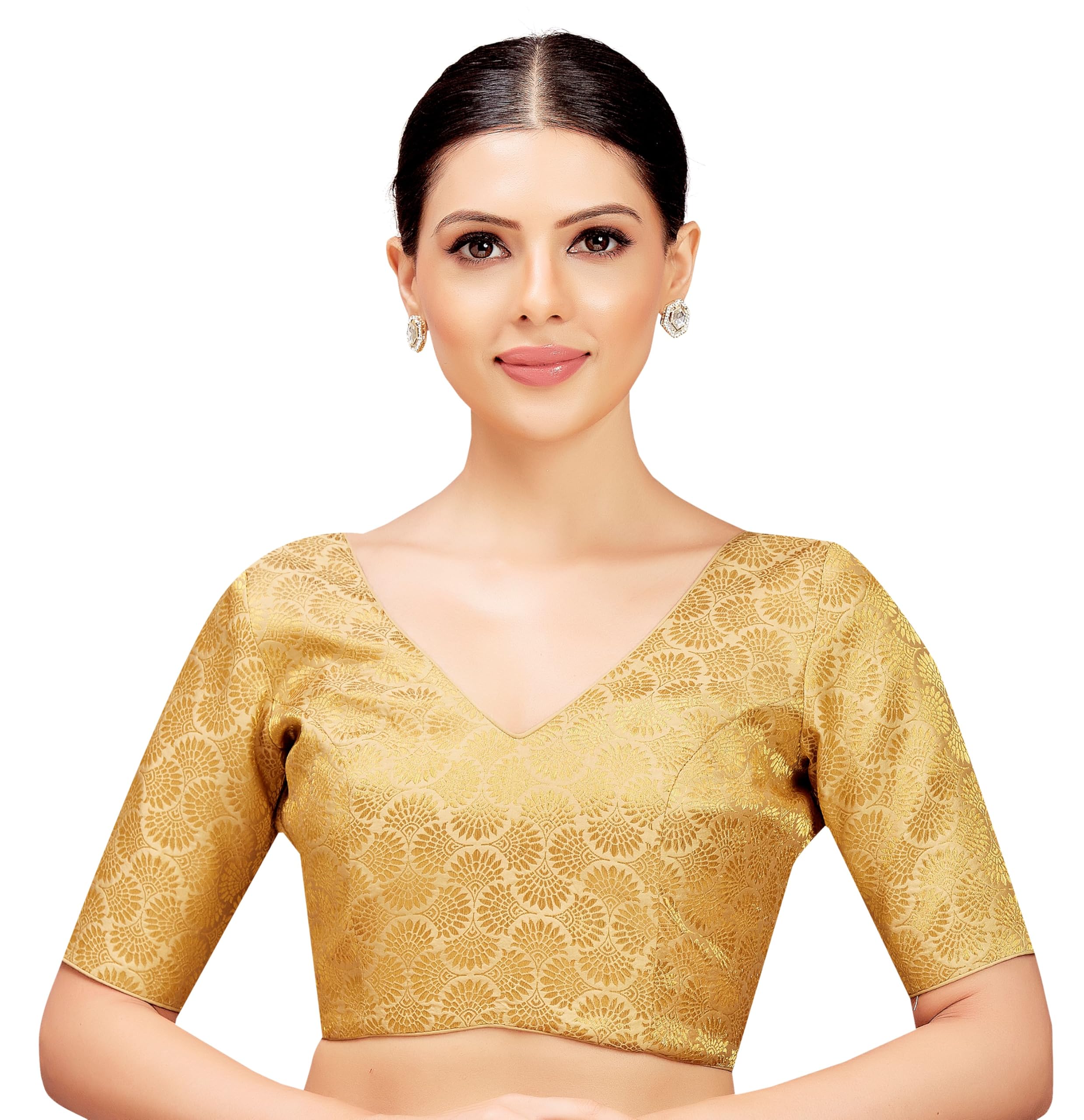 studio shringaar Women's Brocade Half Sleeve Blouse-picture-27