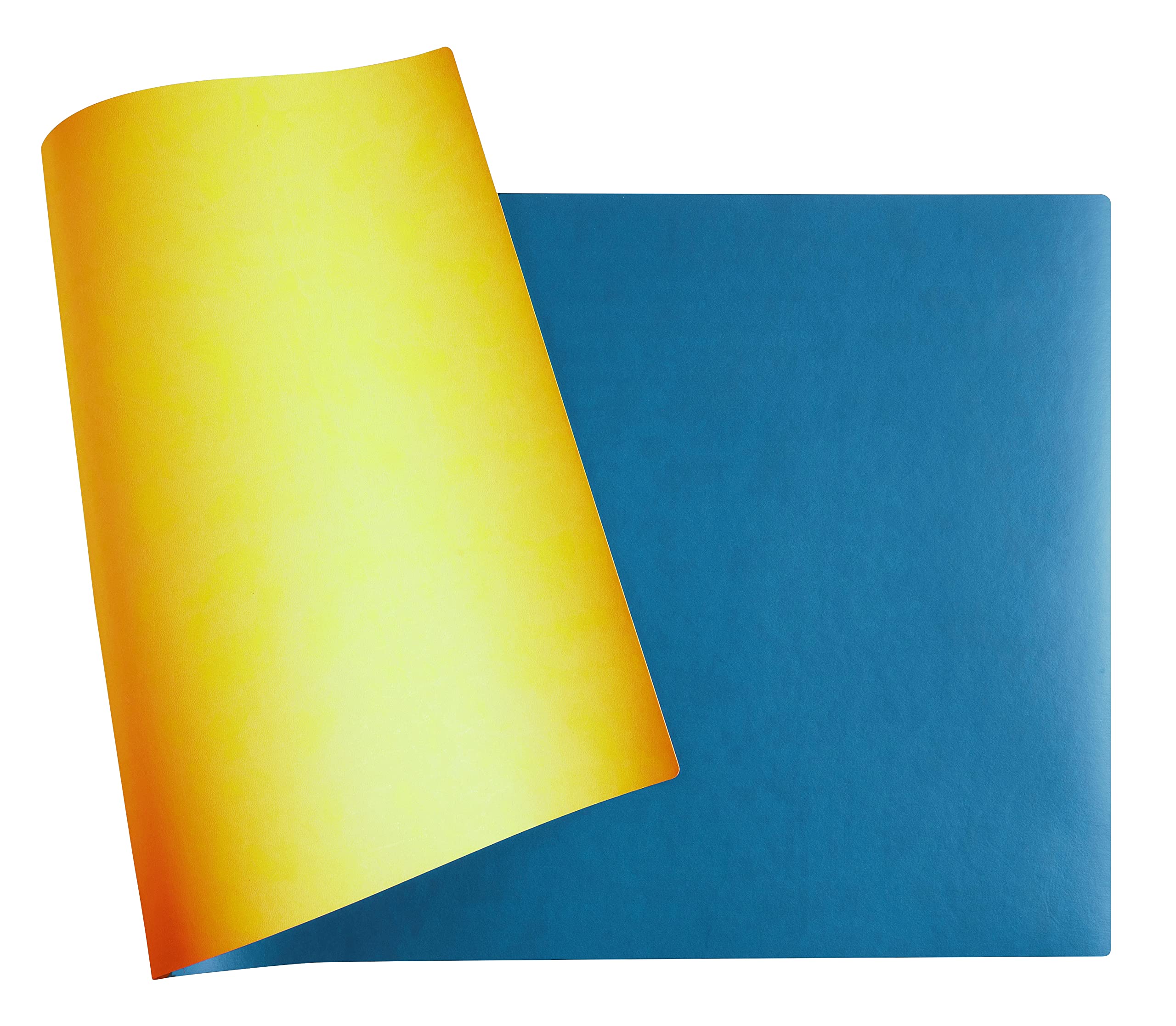 Exacompta - Ref. 29145E - 1 Two-tone soft PU desk pad - Turquoise/saffron