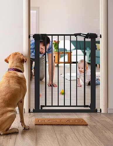Miniatura 2 de BABELIO Puerta estrecha para bebé de 26 a 28.5 pulgadas, fácil de instalar, puerta para mascotas de cierre automático para escaleras y puertas