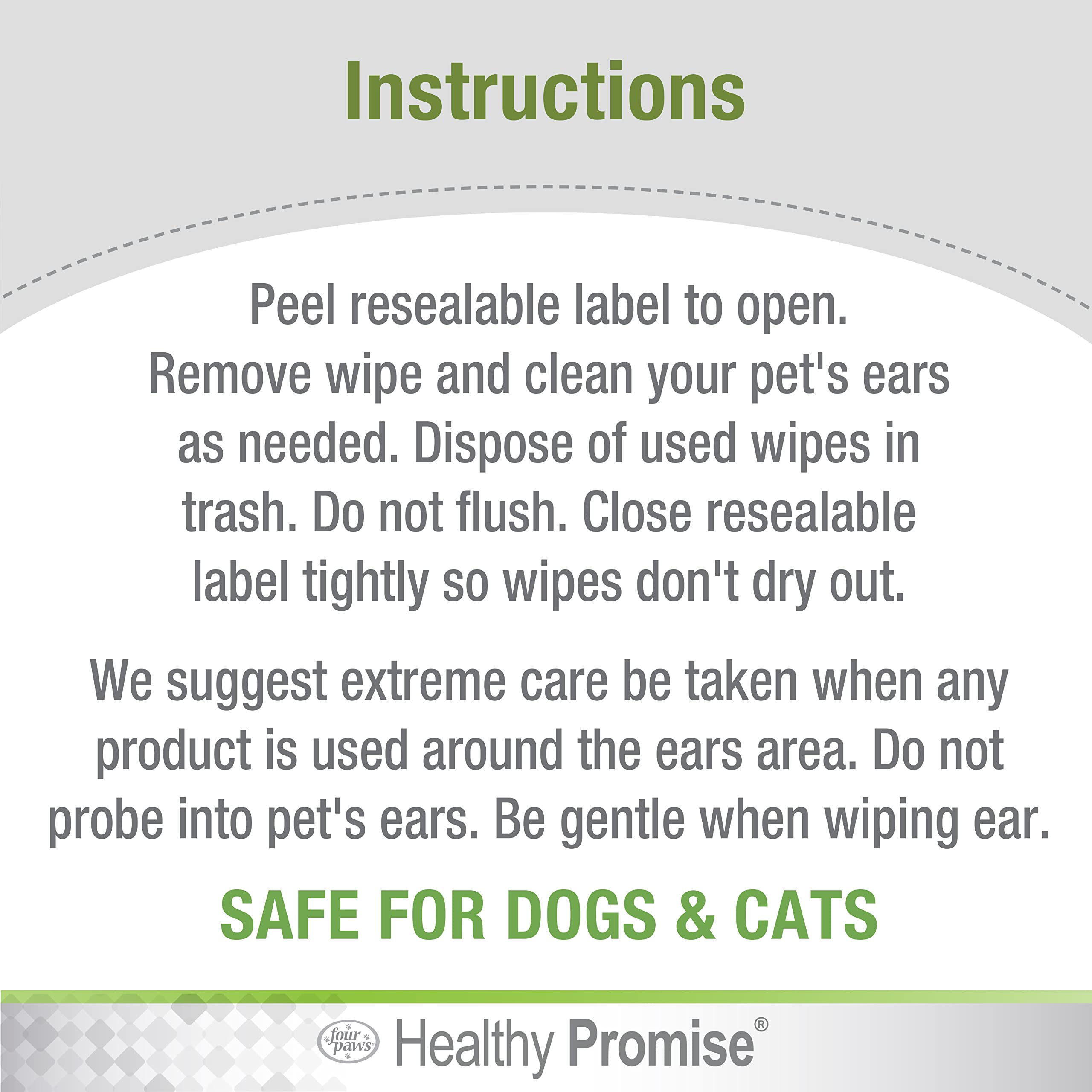 Four Paws Healthy Promise Grooming Soothing Pet Ear Cleaning Wipes, Odor Reducing & Itch Relief, 35 Count - image 8