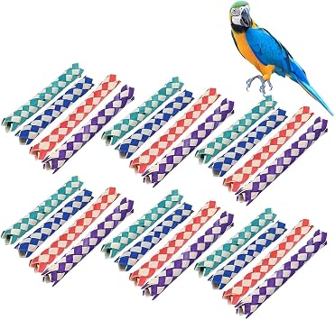 24pcs Chinese Finger Trap Bamboo Finger Traps 5.1in Bird Parrots Chew Toy Birds Foraging Toy Assorted Colors Cool Birthday Party Favors Goodie Bag Stuffers