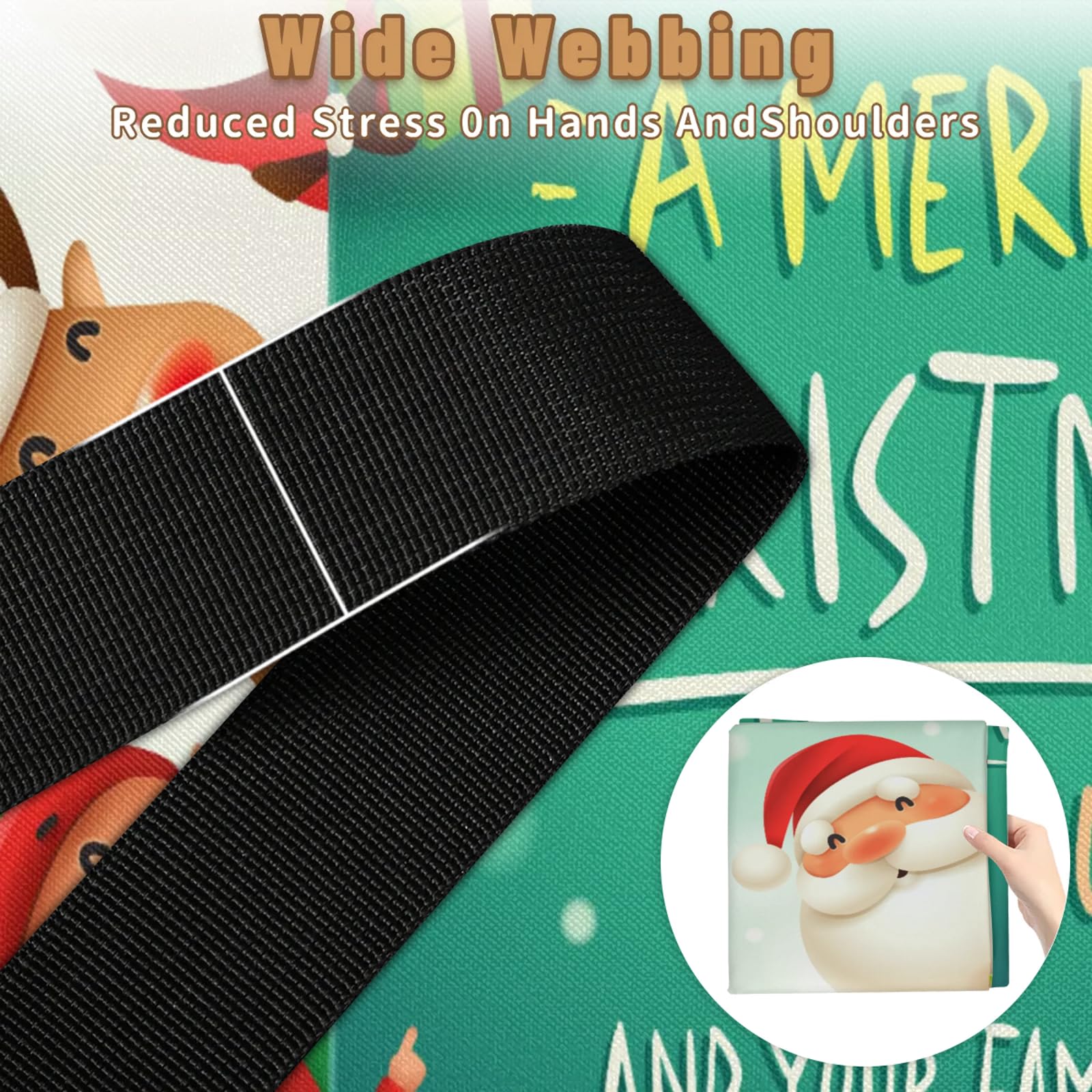 Bolsas de almacenamiento grandes de Navidad con cremalleras y asas, caja de almacenamiento plegable de Feliz Navidad, contenedor de mudanza, organiza mantas, contenedores de ropa, decoración del hogar