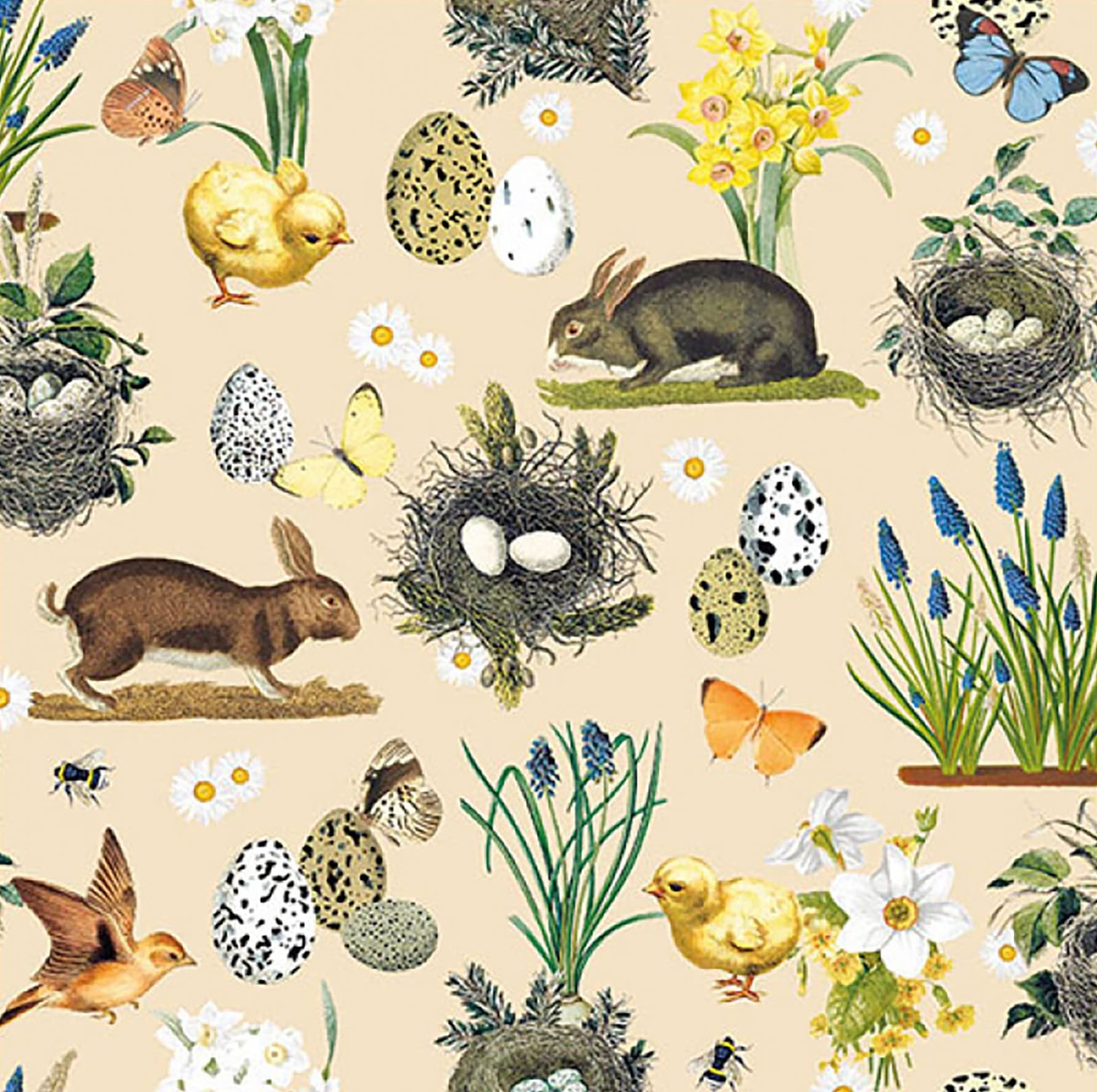 20-ct 6.5 Easter Napkins Easter Bunny Napkins Easter Paper Napkins Easter Cocktail Napkins Decorative Napkins for Decoupage Pretty Easter Beverage Napkins Easter Dinner Lunch Napkins Disposable