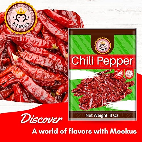Miniatura 2 de Meekus Chile de Sichuan seco entero, chile seco, chile entero, suave, utilizado en platos mexicanos, chinos, tailandeses, chiles rojos secos de