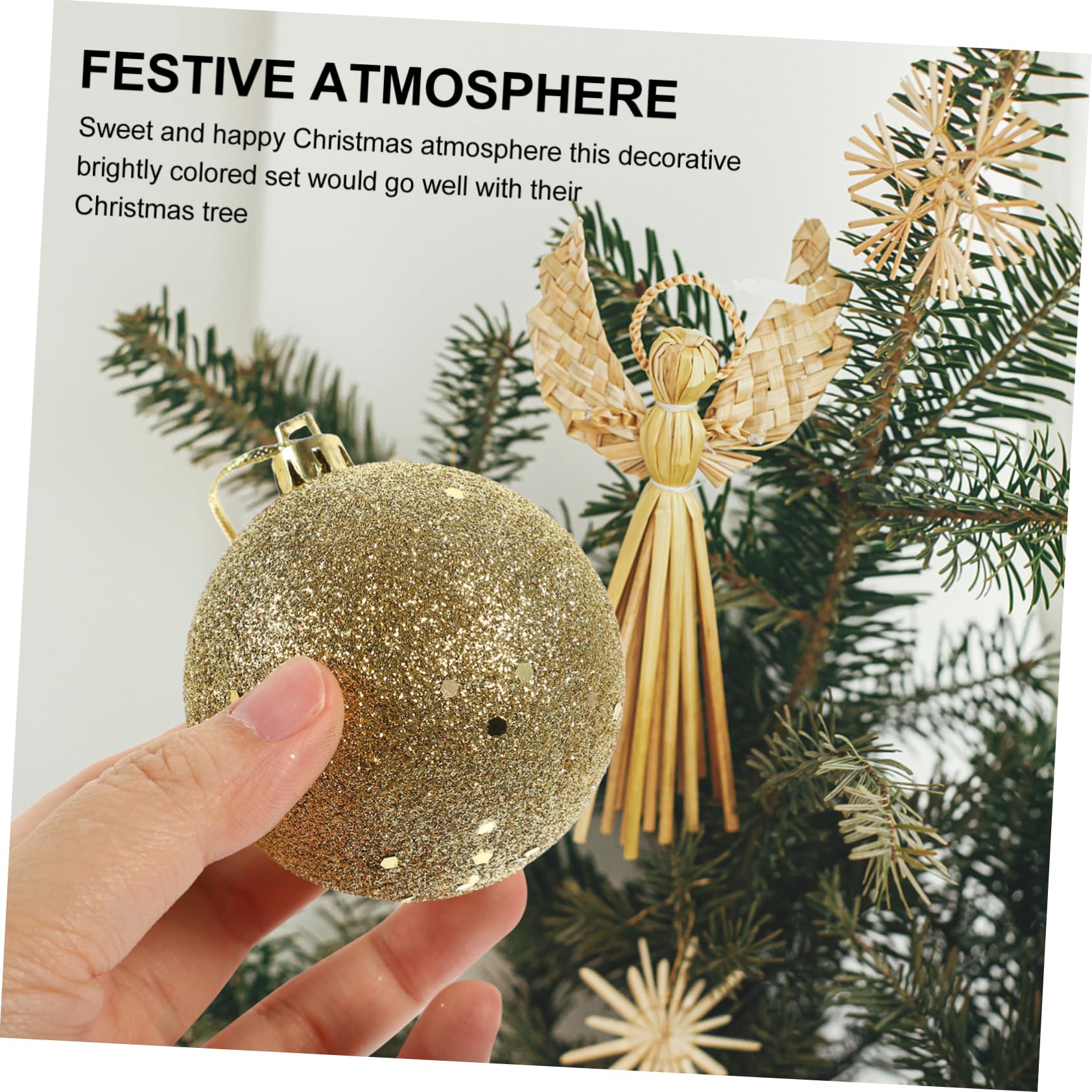 ABOOFAN 100stücke Silberne Weihnachtsbaumkugeln Anhänger Kugeldekoration für Weihnachtsbaum Christbaumschmuck Hängeanhänger Weihnachtsschmuck für Fenster und Tische