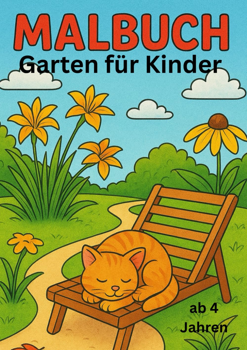 Malbuch: Garten für Kinder