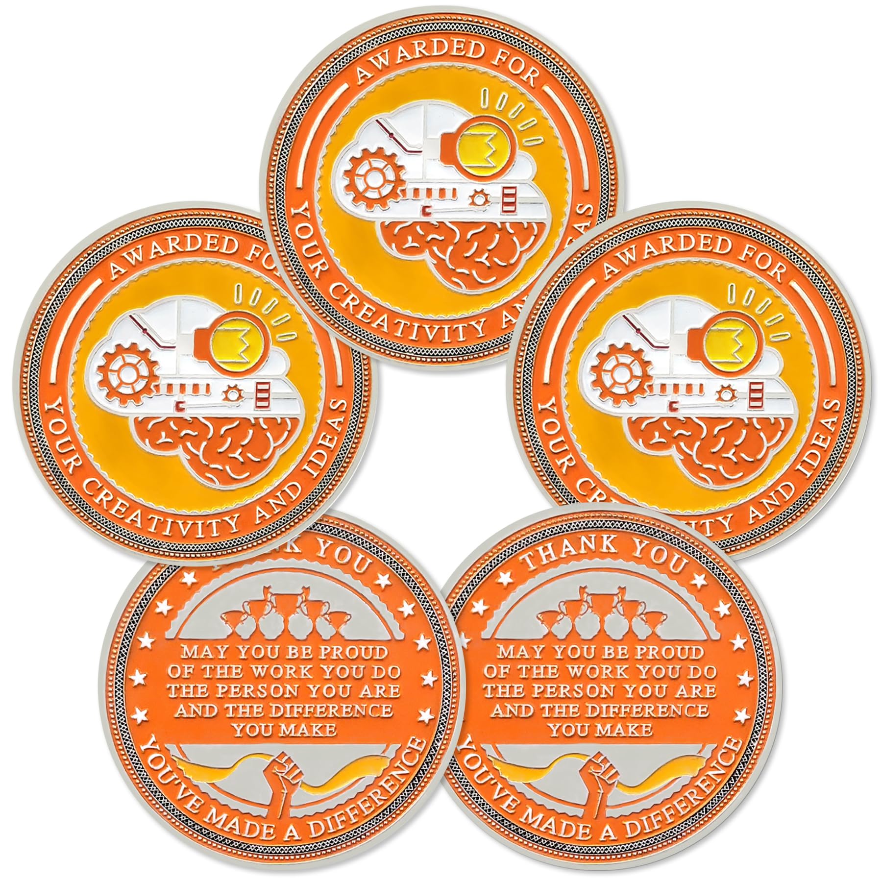 BHealthLife 5 Pcs Creativity and Ideas Award Coins Set - Employee Appreciation Coins for Honoring Innovators - Creative Team Gifts Inspirational