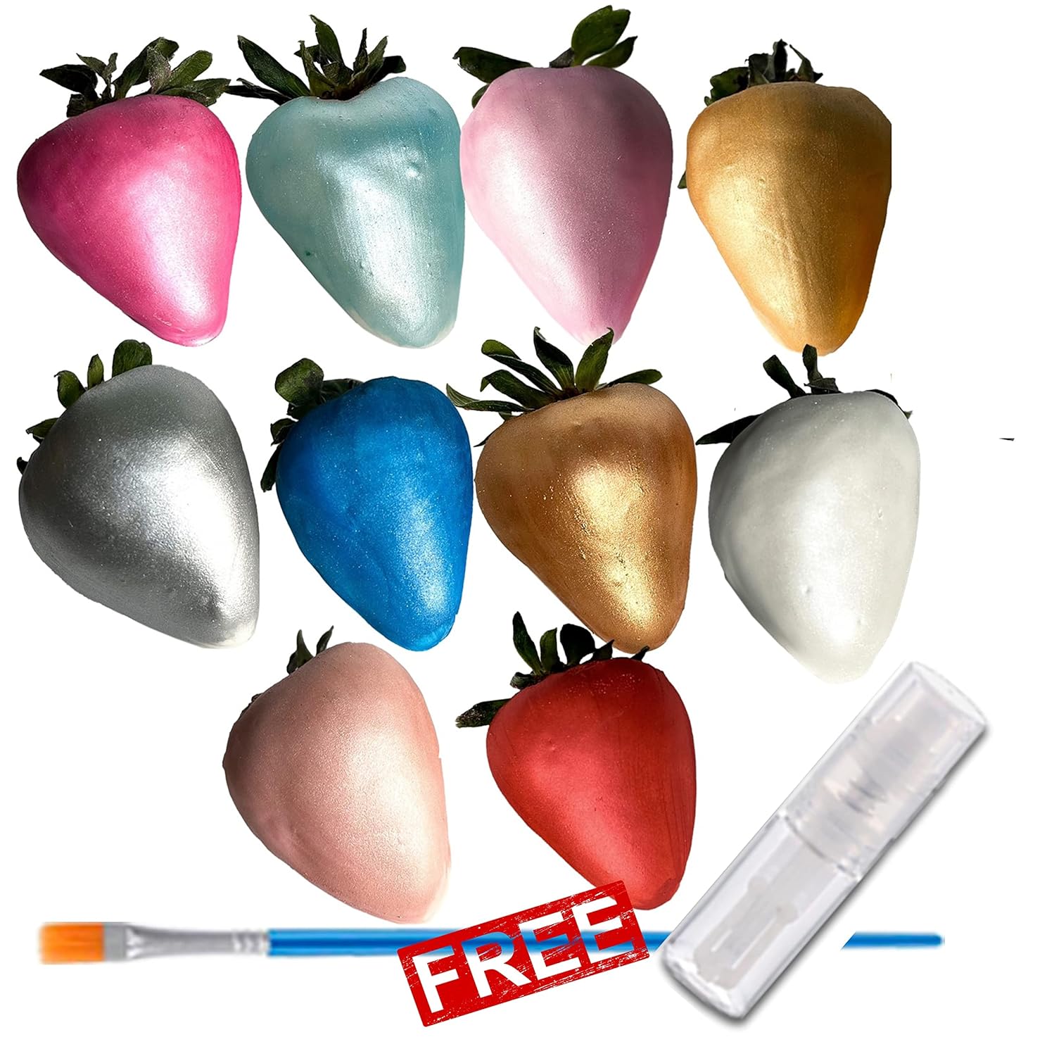 Valentine Diamond LUSTER DUST edible glitter for cake decoration, chocolate paint, strawberries, Cake, Cupcake, drinks, jelly shot, and any dessert. 10 colors set. 5gr each/Powder Spray pump bottle