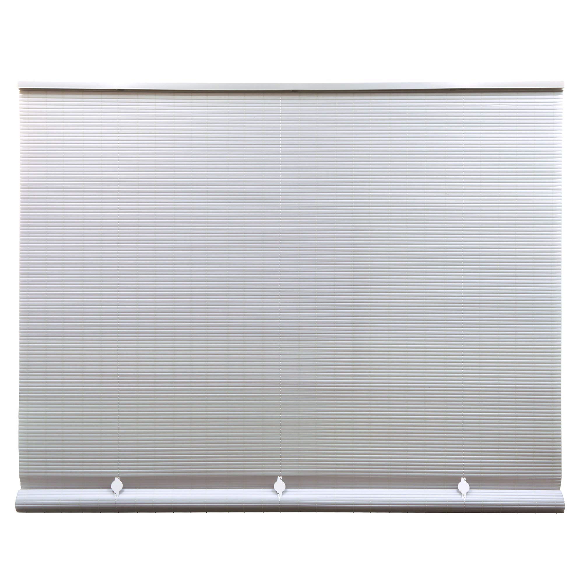 radiance cordless outdoor shades for porch, patio & windows - waterproof pvc blinds for indoor & outdoor - roll-up patio privacy screen for diffuse sunlight - white - 36" w x 72" l - (3320136)