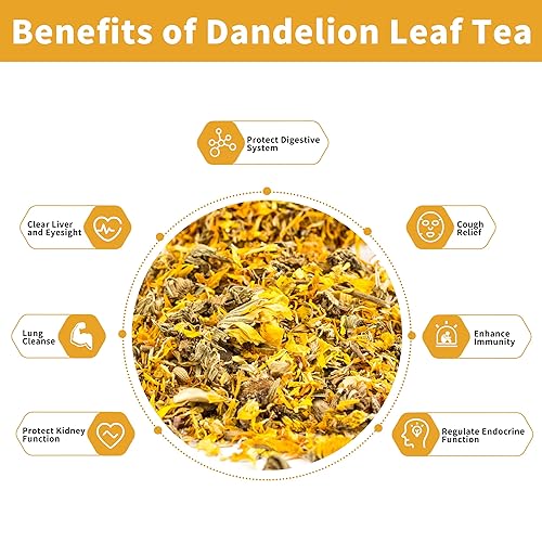 Miniatura 2 de Bolsas de té de hoja y raíz de diente de león con 80 unidades - Apoya la función renal y pulmonar, té de hierbas saludable, sin cafeína.