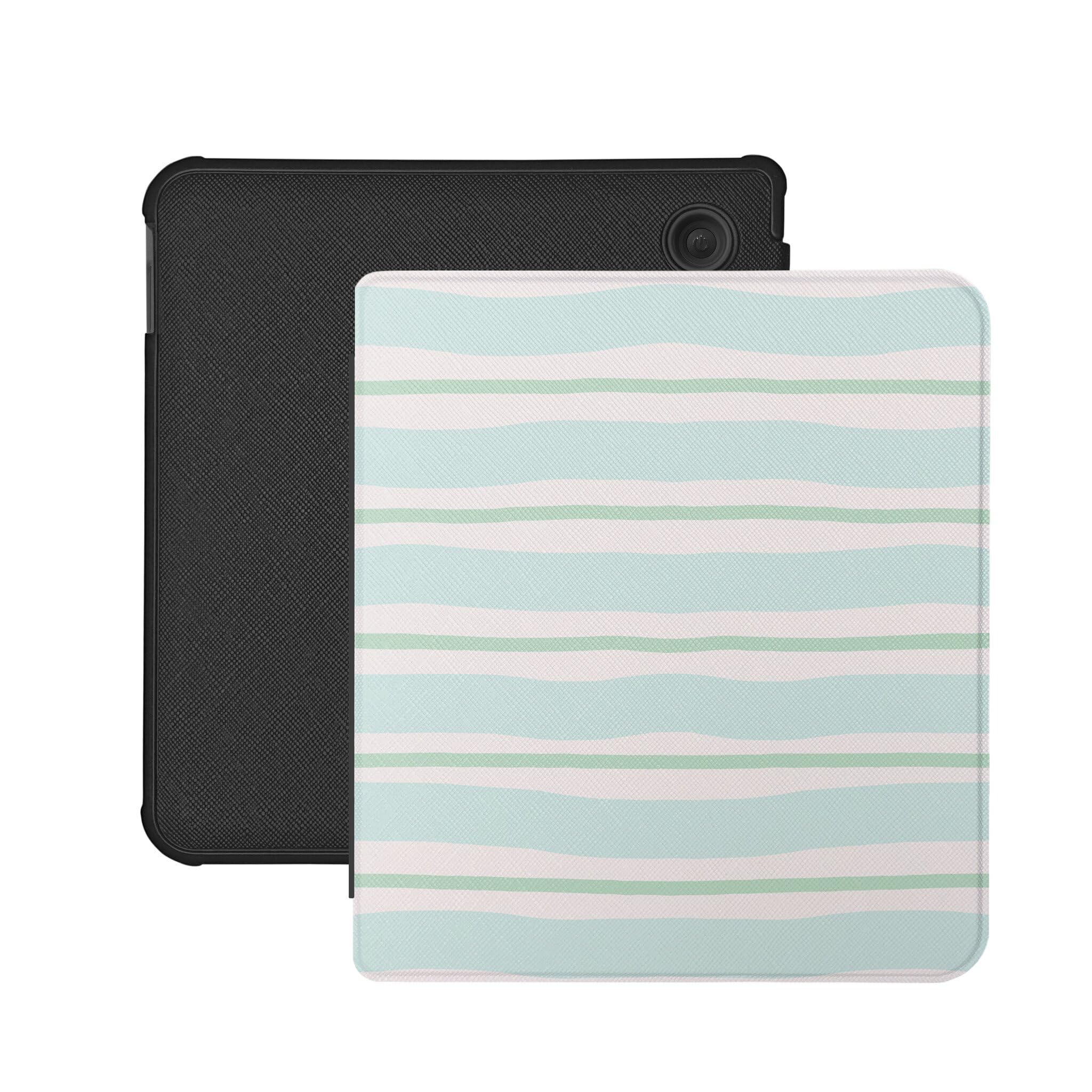 Lunso Compatible avec Kobo Libra Colour Case (7 pouces) - Vegan Saffiano Cuir Sleep Cover - Soft Surf