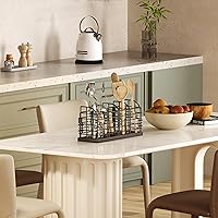 Vista 4 de Large Utensil Holder for Kitchen Counter, Wall Mounted Cooking Utensil Holder with 4 Adjustable Compartments, Countertop Caddy, Kitchen Organizer