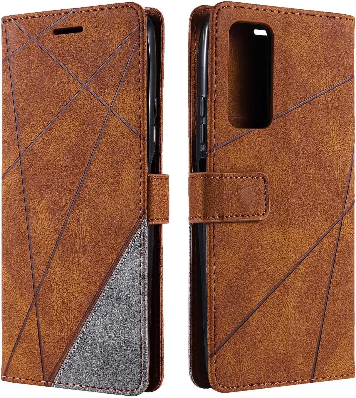 Funda para Huawei P Smart 2021, Flip Folio Libro Cartera Carcasa para Huawei P Smart 2021 Cáscara de TPU, con Cierre Magnético, Ranura para Tarjeta, Marrón