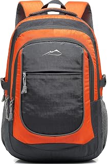ProEtrade Extra Large Backpack Bookbag for College Travel Laptop Business Hiking Backpack Fit Laptop Up to 17 Inch Sturdy Multi Compartment Gifts for Men Women Night Light Reflective (Light Orange)