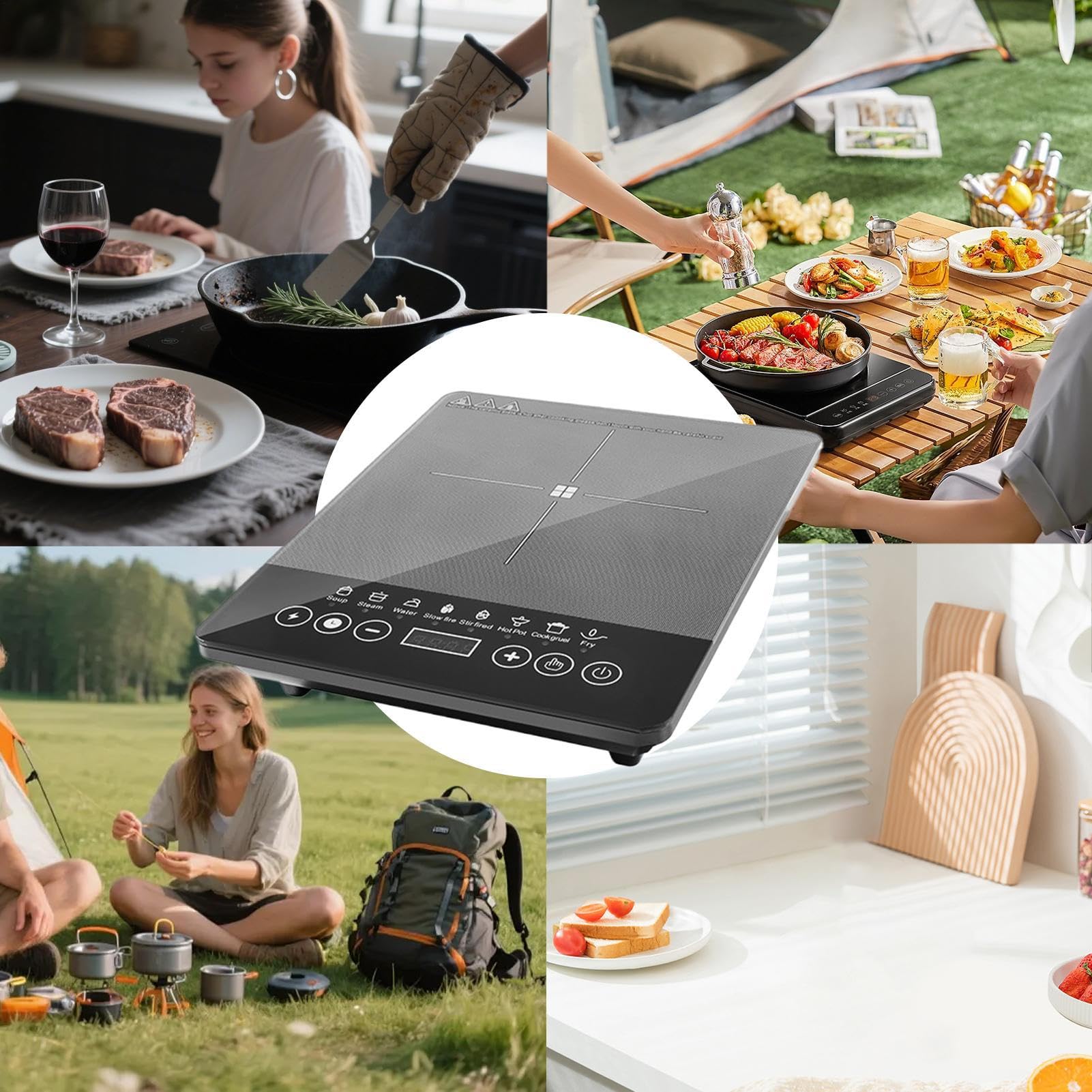 Induktionskochfeld - 100-240V Elektrische Kochplatte Für Haushalt | Küchengerät Zum Kochen Für Haushalt Studenten Reisen
