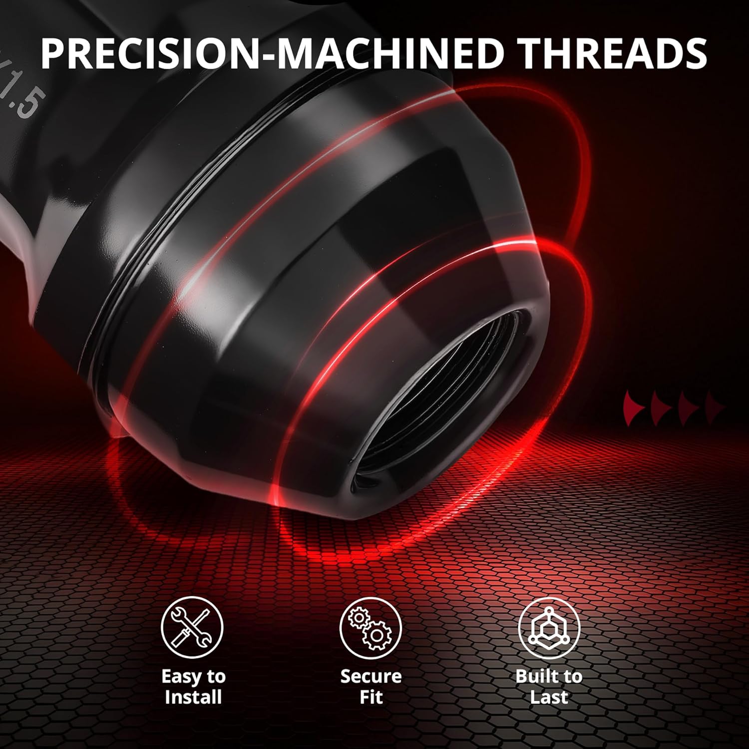 EVIL ENERGY M14x1.5 Black Wheel Lug Nuts Set 24 PCS for 2015-2022 F150 Expedition Lincoln Navigation, 13/16" 21mm Hex Closed End Bulge Acorn Cold-Forged Carbon Steel