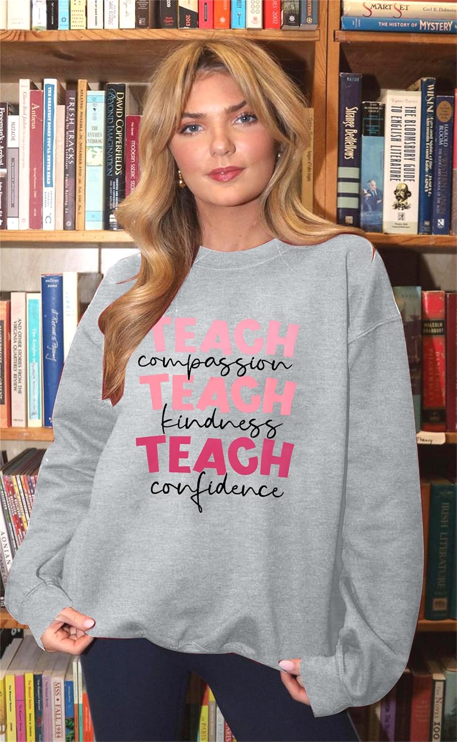 SFHFY Teacher Sweatshirt Women: Teach Kindness Pullover Teacher Life Shirt Special Education Tee Inspirational Tops - Image 3