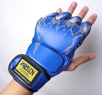 Amazon | オープンフィンガーグローブ 【青 ブルー】総合格闘技