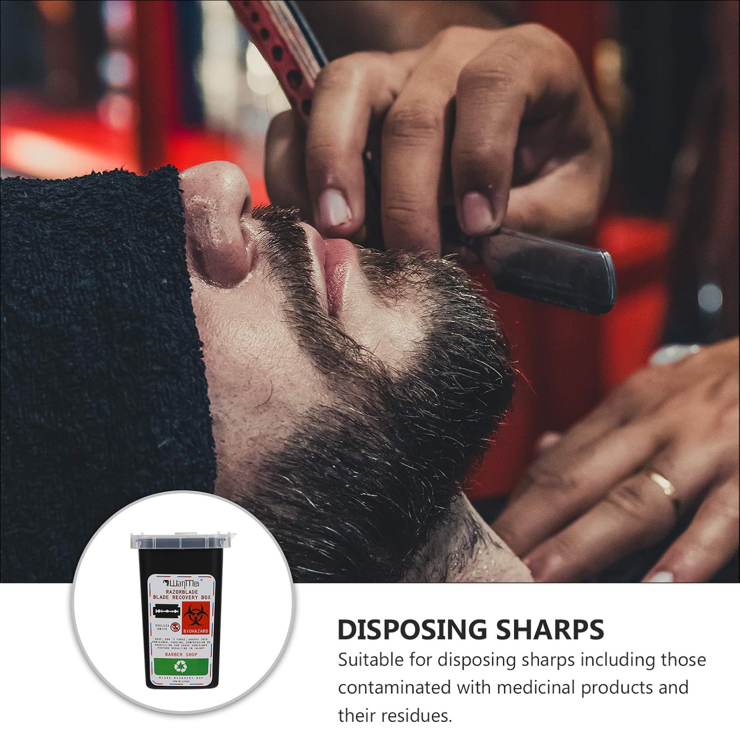 Beaupretty Blades Dispenser Razor Disposable Storage Case Locking Lid Sharps Container for Barbershop Salon 6.29X3.93X3.93 Inch Blade Storage Box for Safe Disposal