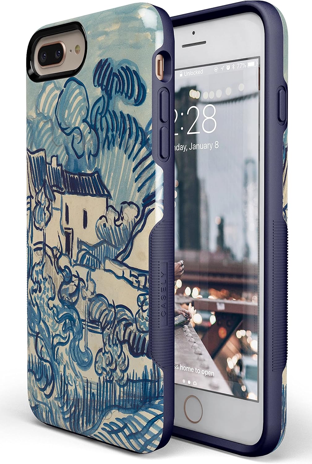 Casely iPhone 6/7/8 Plus Case | Van Gogh | Landscape with Houses | Bold Protective Design