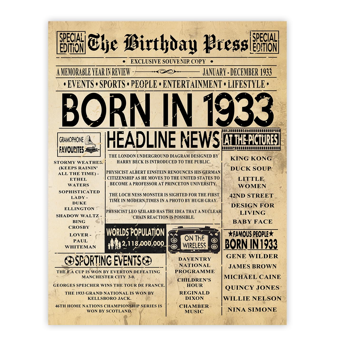 Stuff4 16th Birthday Poster Unframed - Born In 2010 Vintage Newspaper - Happy 16th Birthday Gifts for Girls Boys Retro Back In 2010, 8x10 Inch Decor Decoration Bday Party — view 26