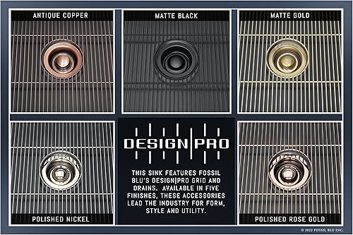 Miniatura 8 de FSW1022BB - Fregadero de lujo de 33 pulgadas, color negro mate, acceso dorado mate, frente plano