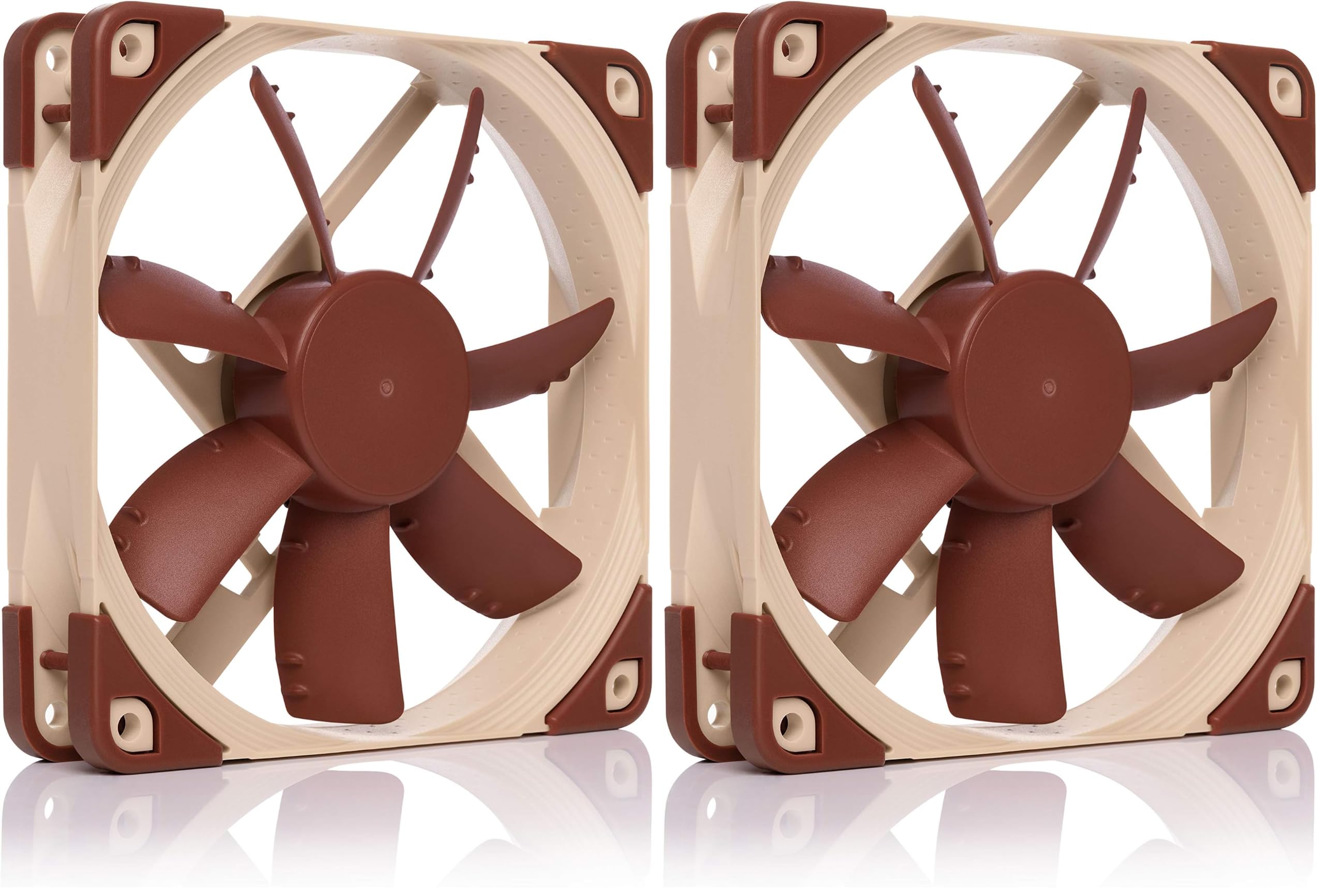 Noctua NF-S12A PWM, Leiser Premium-Lüfter, 4-Pin (120mm, Braun) (Packung mit 2)