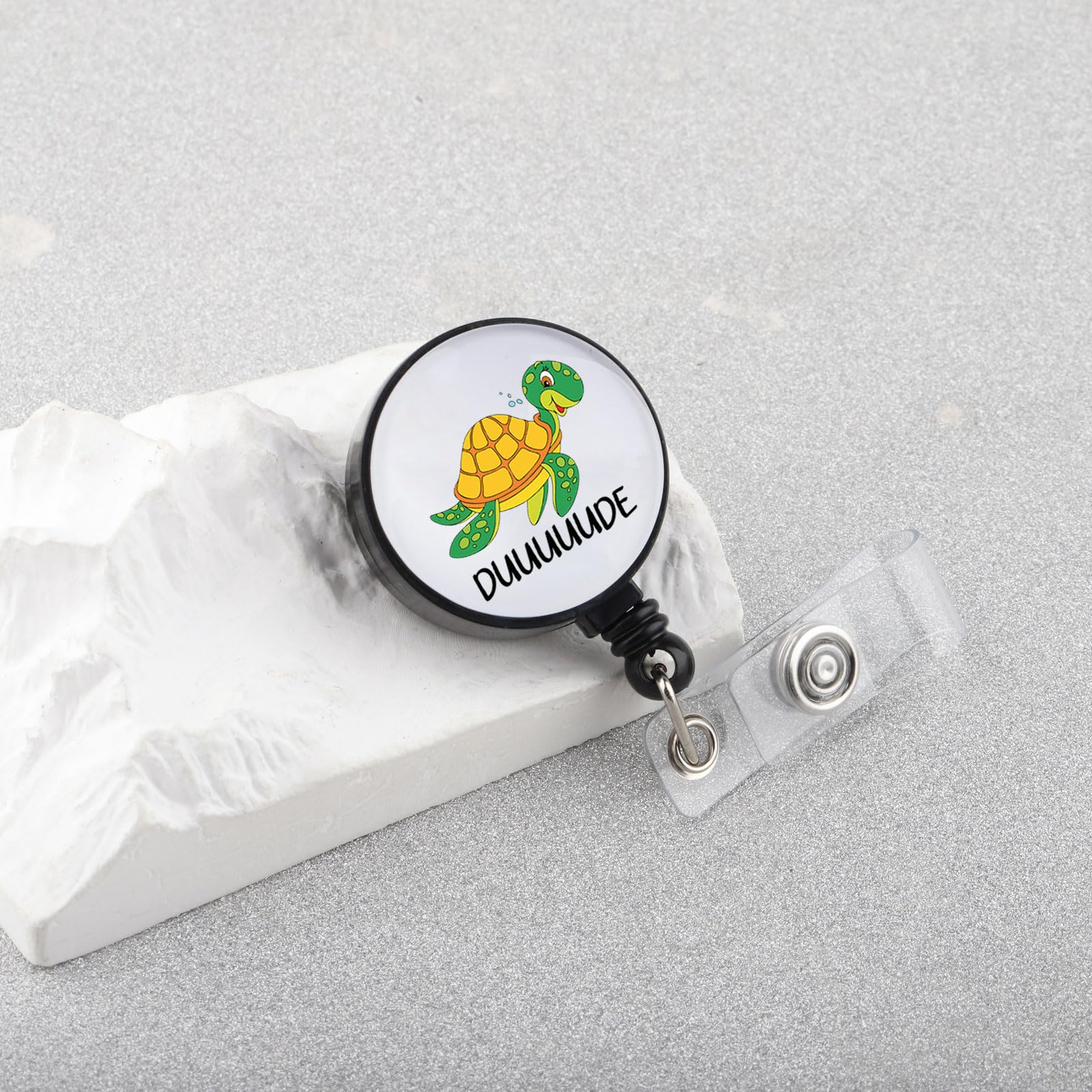 PLITI Funny Sea Turtle Gift Turtles Lover Gift Turtles Owner Gifts DUUUUUDE Turtle Badge Reel for Nurse Doctor (DUUUUUDE badgeU) - Image 3