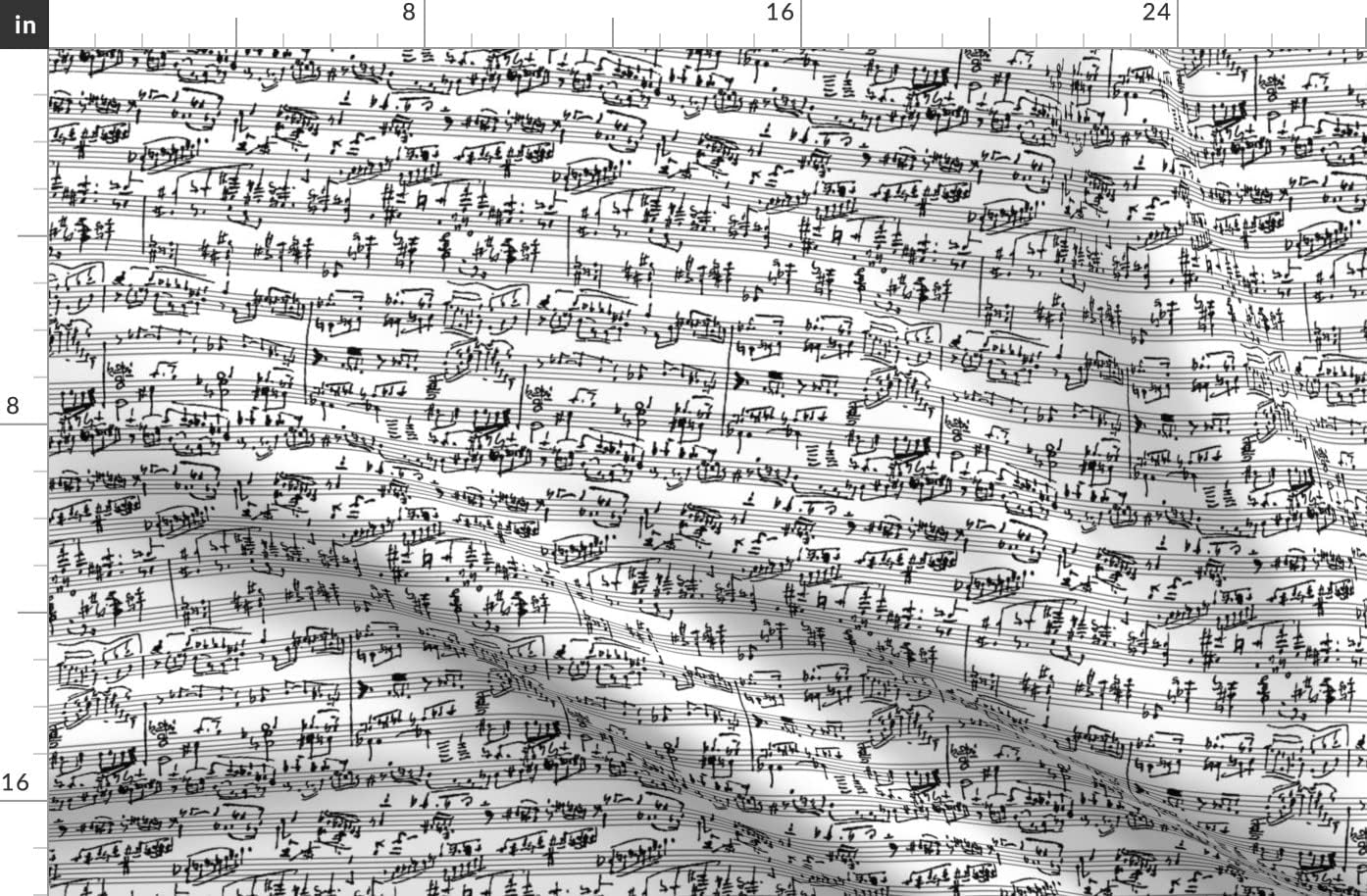 Spoonflower Fabric - Hand Music Small Notes Musical Symphony Musician Printed on Organic Cotton Sateen Fabric by The Yard - Sewing Quilting Apparel Home Decor