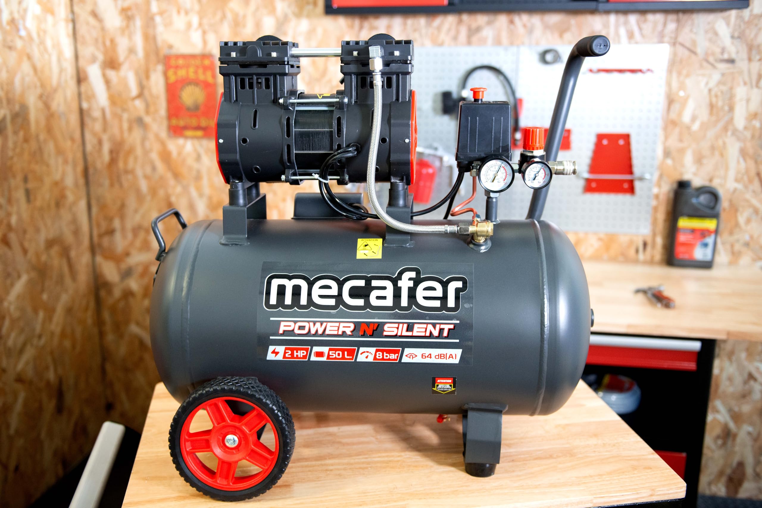Mecafer 425563 Compresseur Power N Silent 8 bar - 50L - 2HP