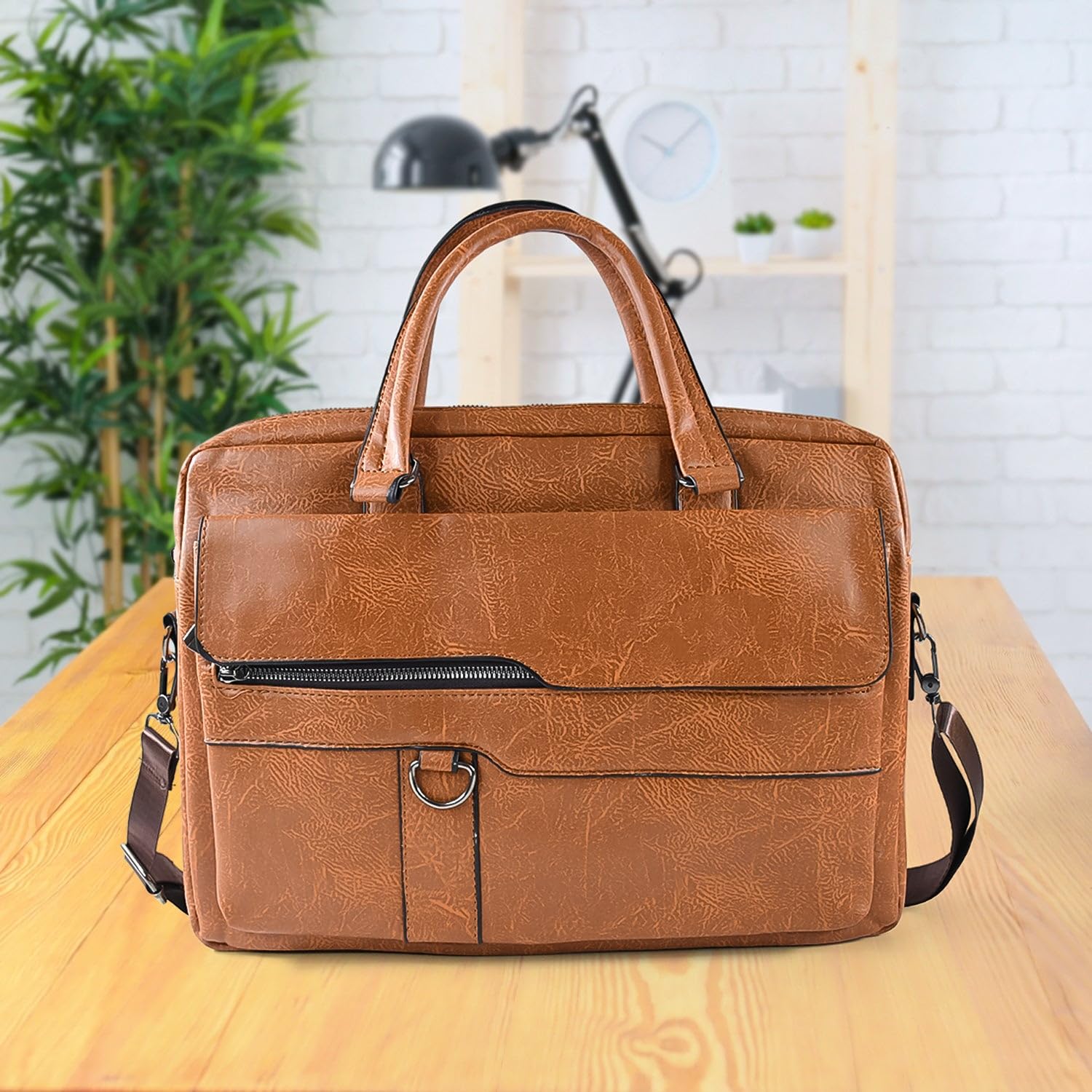 Noventix Faux Leather Messenger Briefcase – Multipurpose Bag with Shoulder Strap for Office & Travel (1 Pc)-picture-13