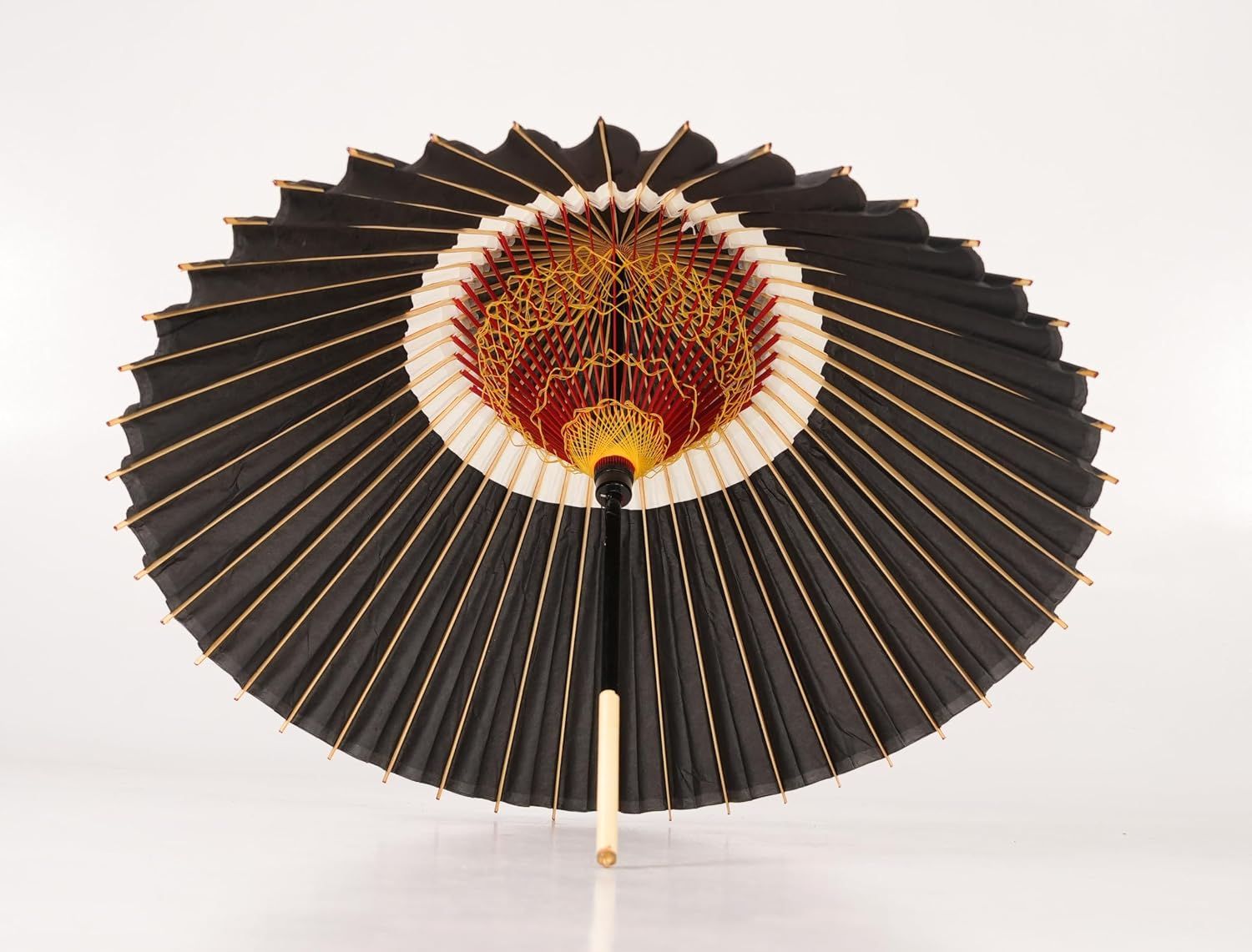 Asian Home Rainproof Handmade Japanese Oiled Paper Umbrella Parasol Half Openable 29.5inch