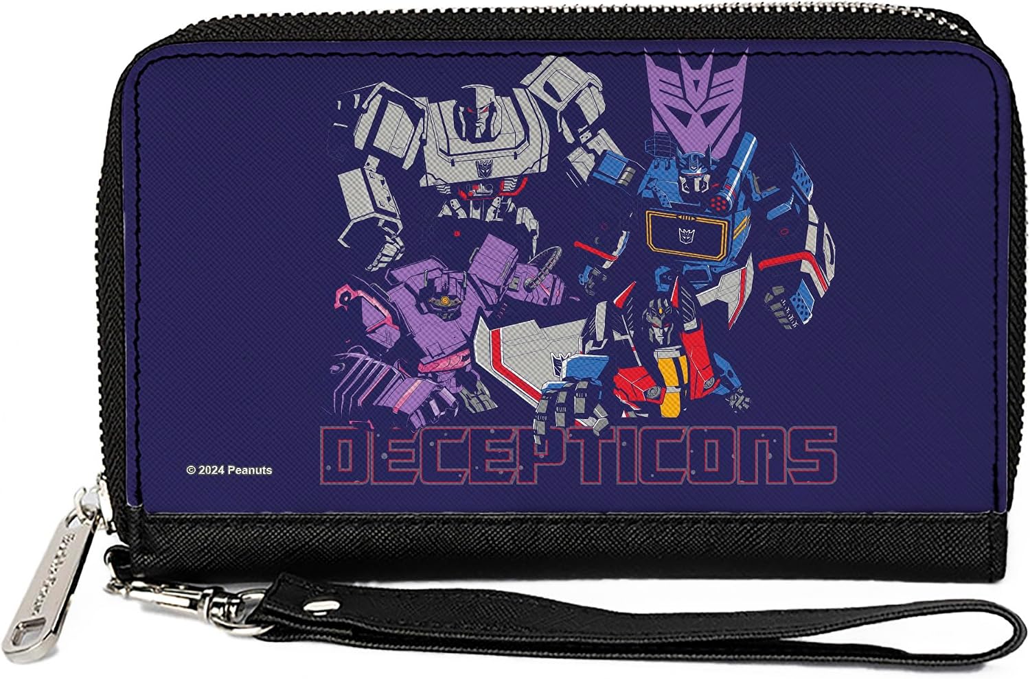 Buckle-Down Transformers Wallet, Bifold, Transformers Decepticons Group Pose and Text Blues, Vegan Leather