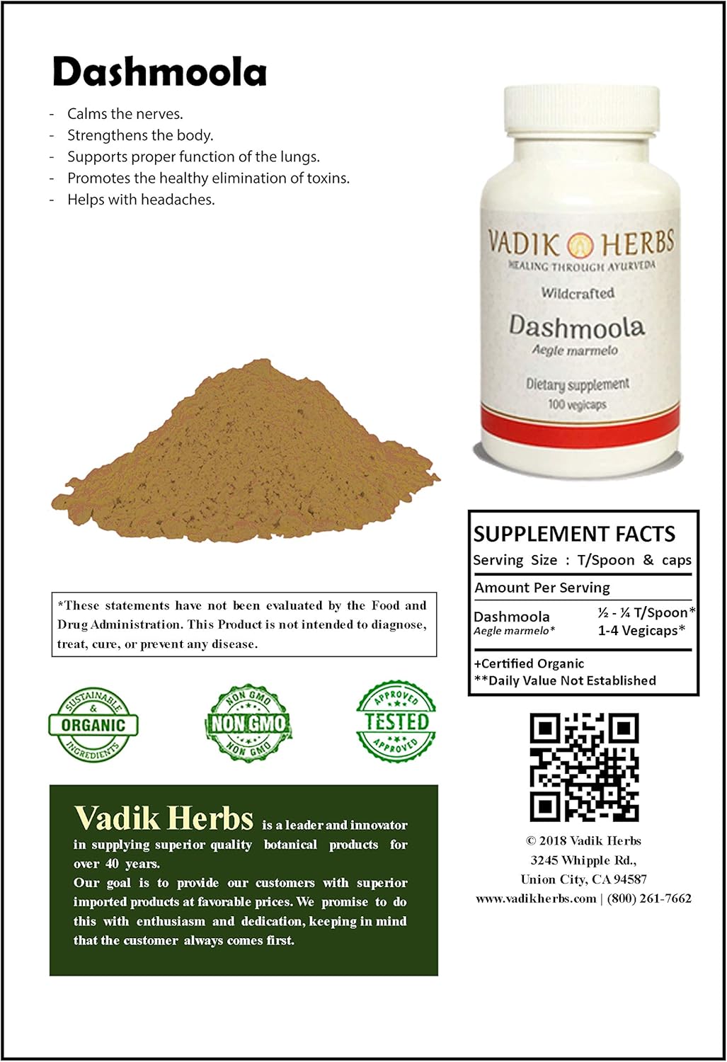 Dashmoola - Ayurvedic Bulk Herb (1lb. Powder)
