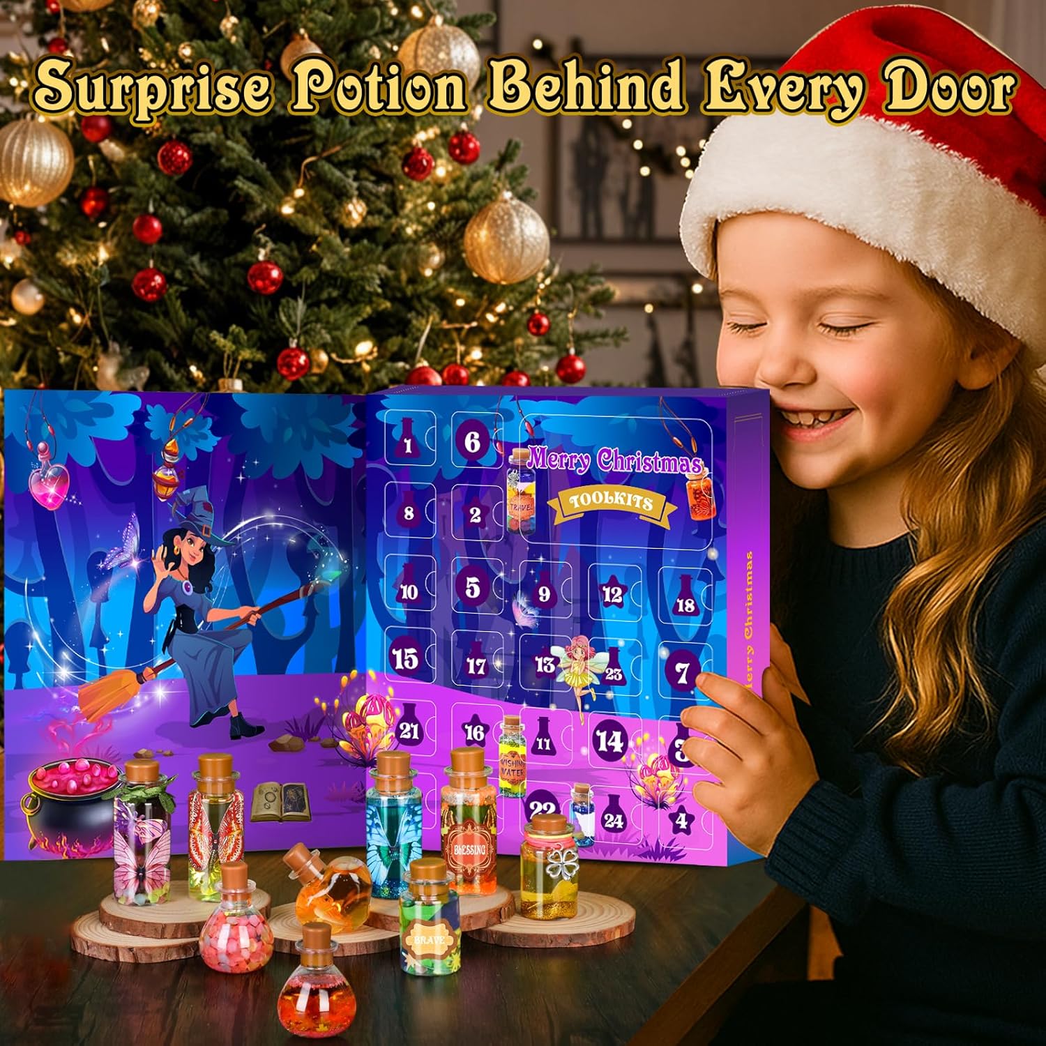 Advent Calendar 2025 for Girls - 24 Days Magic DIY Potion Kit Christmas Countdown Calendar, Halloween Gifts Arts and Crafts Stocking Stuffers Activities Toys for Kids Girl - Image 2