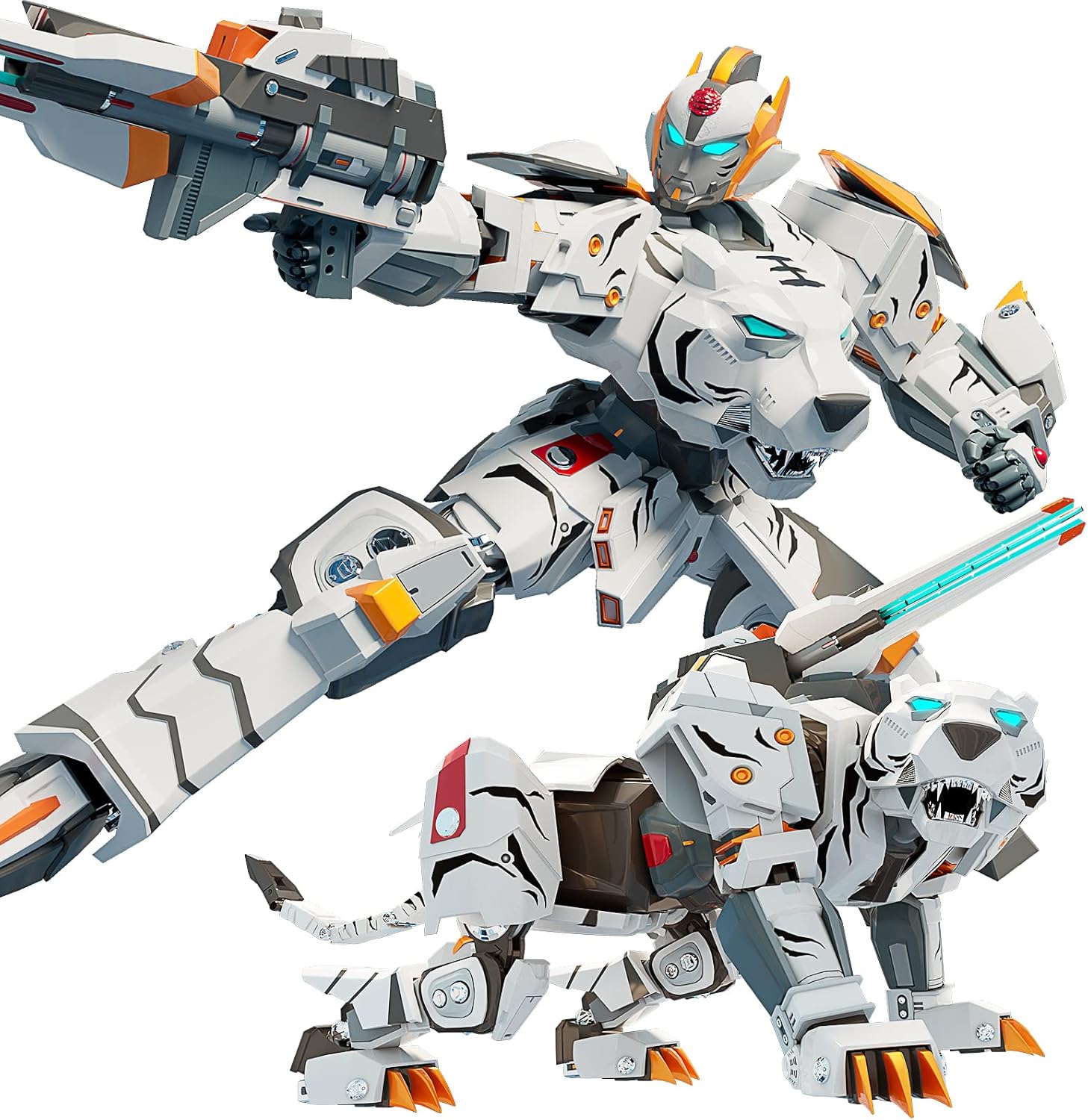 STOULKD Animal Transforming Robot Toy Tiger Action Figure