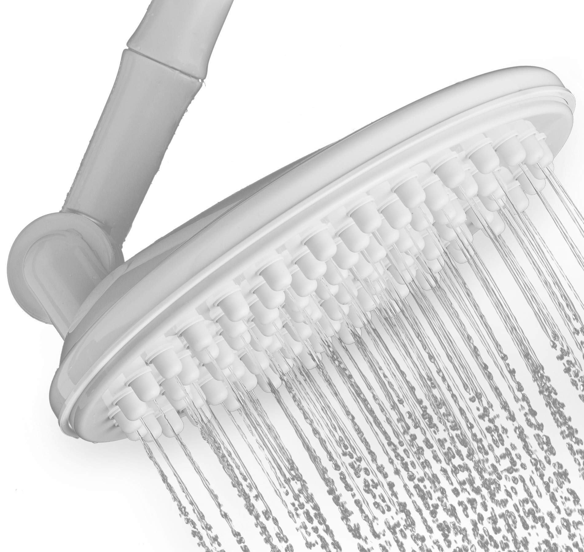 HealthyLifeStyle! Shower Head | Rainfall High Pressure 9.5" with Adjustable Extension Arm | 109 Self-Clean Jets | Chrome, White and Brushed Nickel HLSWHITE