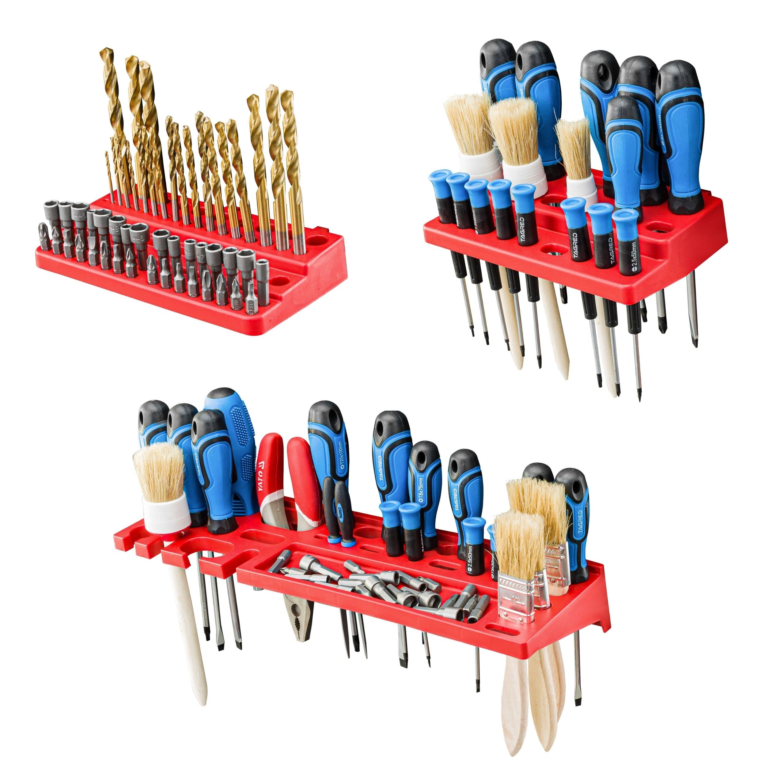 Sistema de almacenamiento para taller, 172 x 78 cm, 88 unidades, estantería de pared con soportes para herramientas y cajas apilables, placas de pared extrafuertes, estantería para herramientas