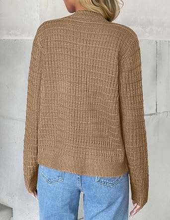 Zeagoo Women's 2026 Fall Cardigan Sweaters Long Sleeve Knit Cropped Jackets
