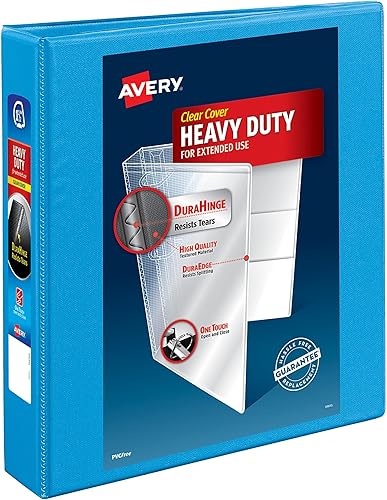 Carpeta antiadherente y resistente con anillas, de Avery, 1unidad, Azul claro 1.5 pulgadas