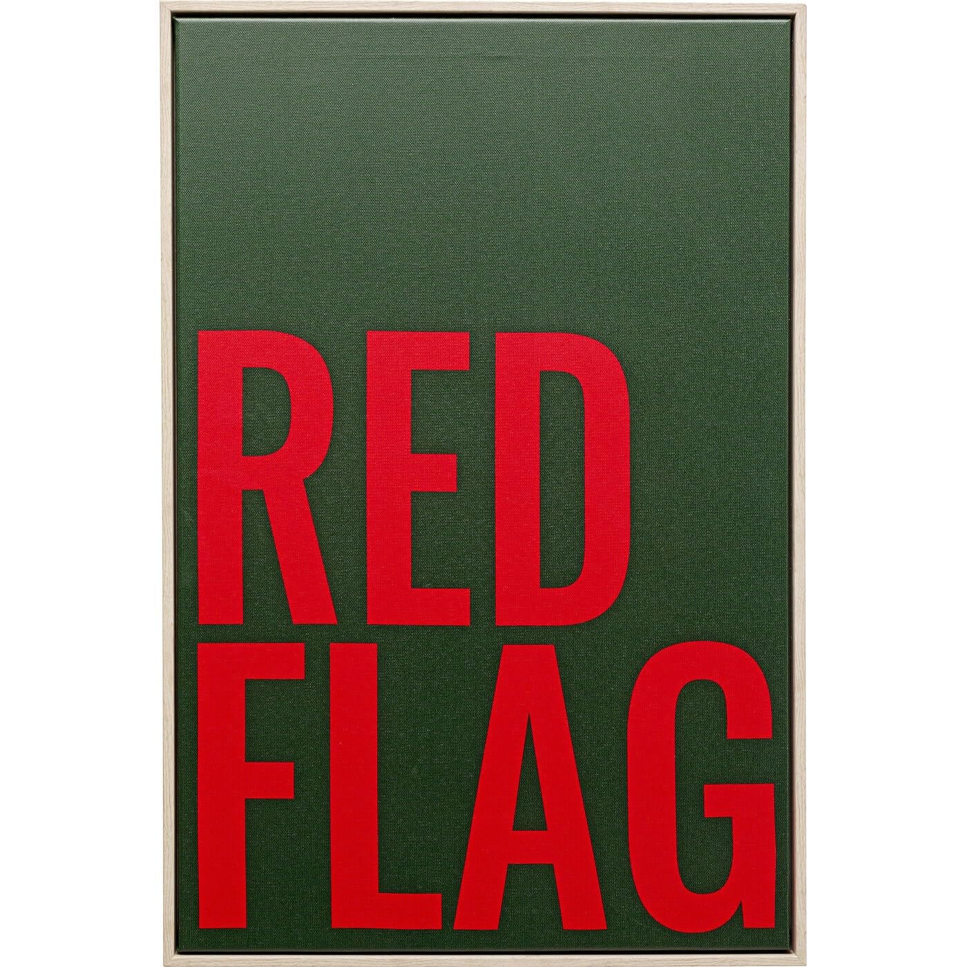Kare Design Wandbild Red Flag, 60x40cm, Mehrfarbig, Modern, Gerahmtes Wandbild, Zimmerdekoration, Wanddekoration, Wandkunst, mit Schriftzug, Wohnzimmer, Flur, Home Office