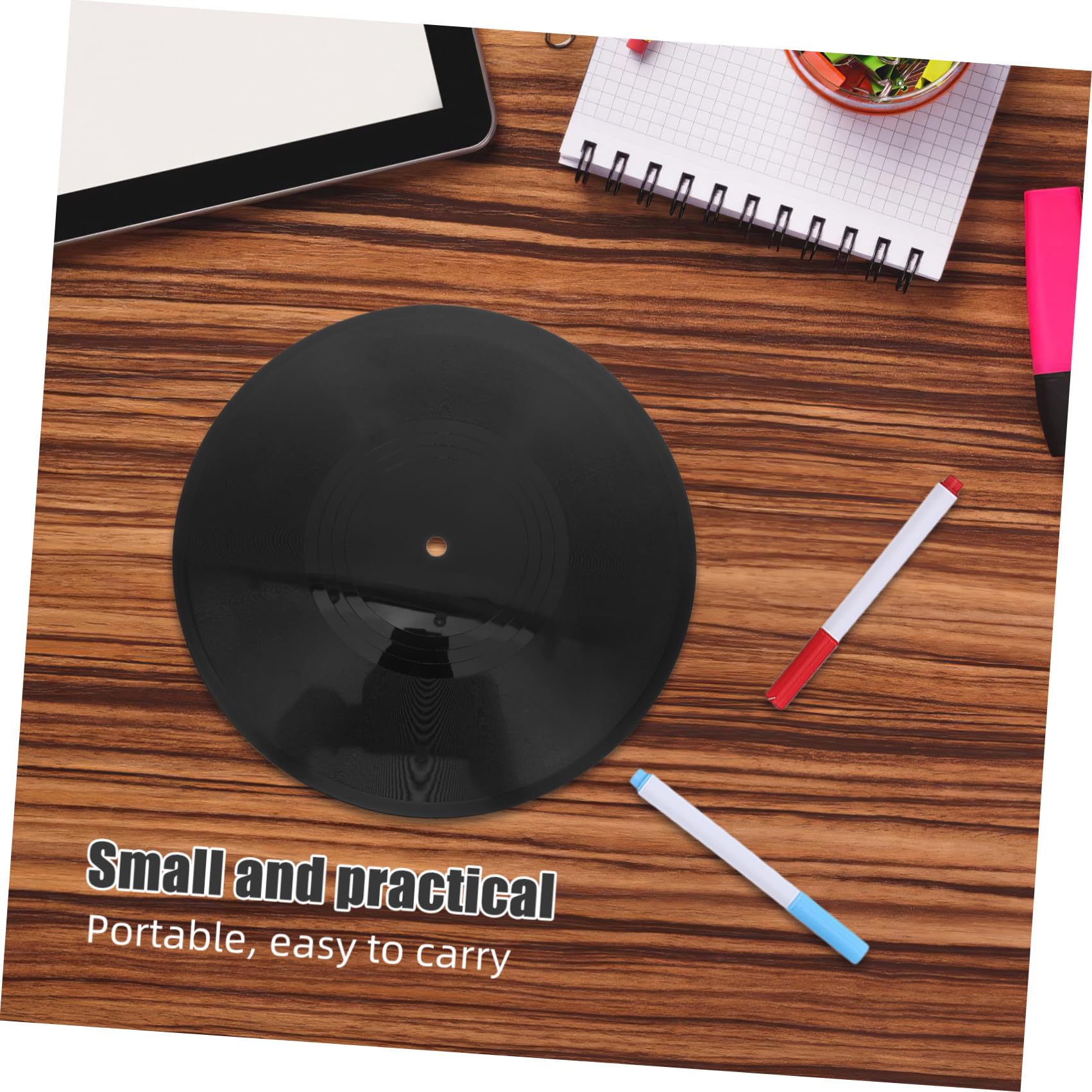 MAGICLULU Decorazione per Festa Musicale con Vinile Nero Retrò, Leggero e Facile da Installare, Set DIY con Pennarelli per Disegnare e Personalizzare